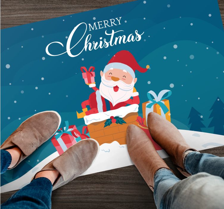 Vidám mikulás hangulat vinil szőnyeg karácsony - TenStickers