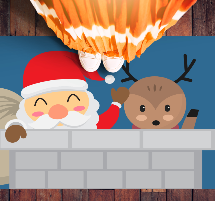 Vidám mikulás jelenet vinil szőnyeg karácsony - TenStickers