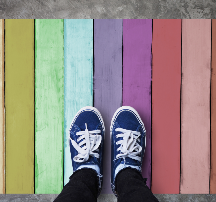 Világos színű fa deszka textúra szőnyeg - TenStickers