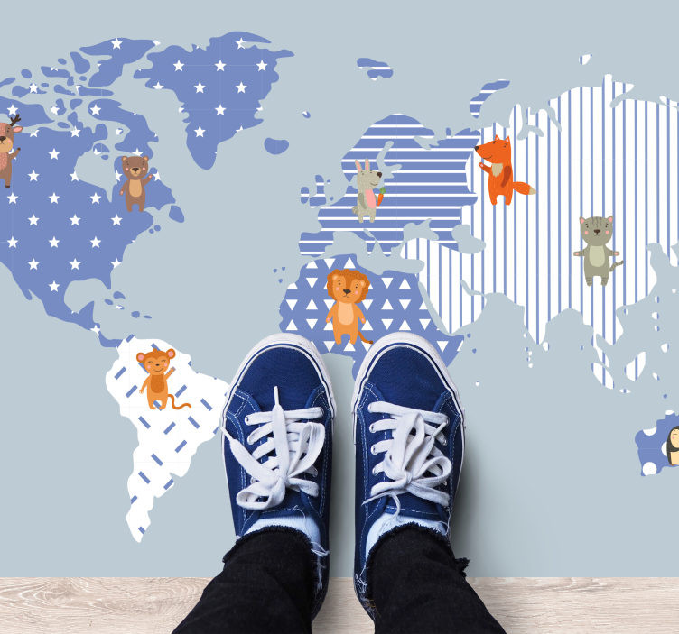 Világ térkép kaland vinil szőnyeg mások - TenStickers