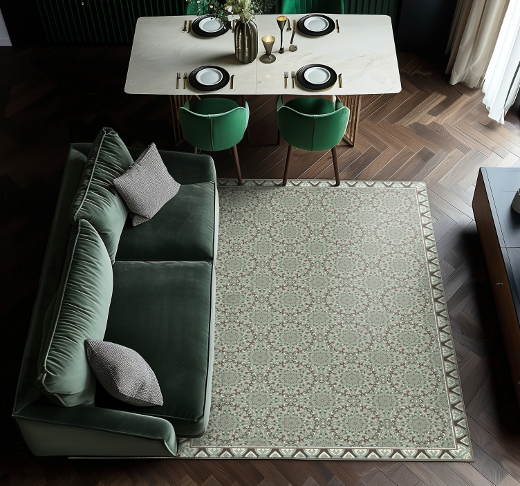 vinil szőnyeg étkező virágos csempe minta - TenStickers