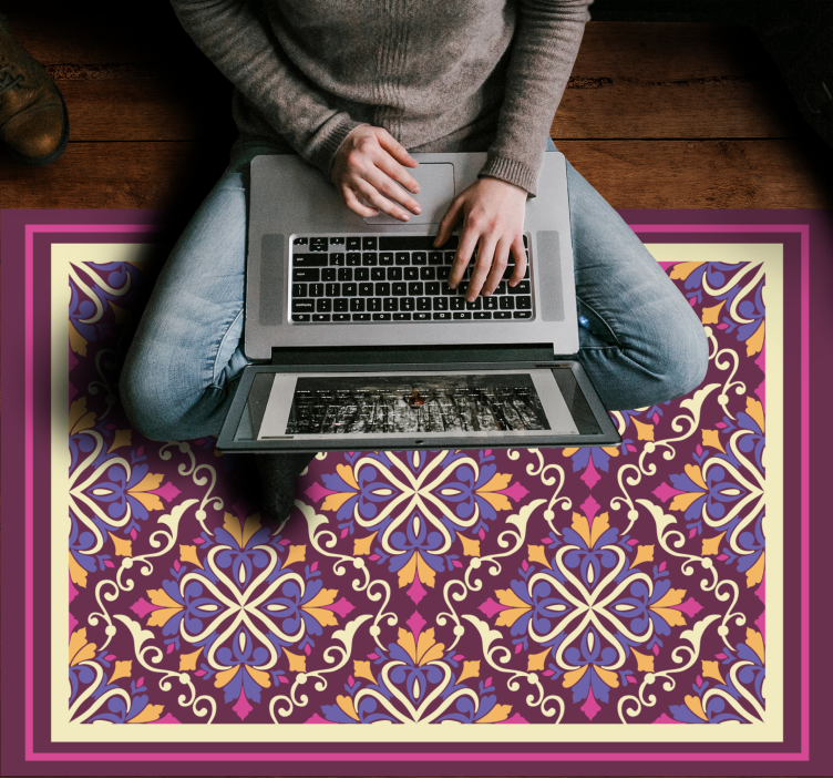 vinil szőnyeg geometriai díszes csempe minta - TenStickers