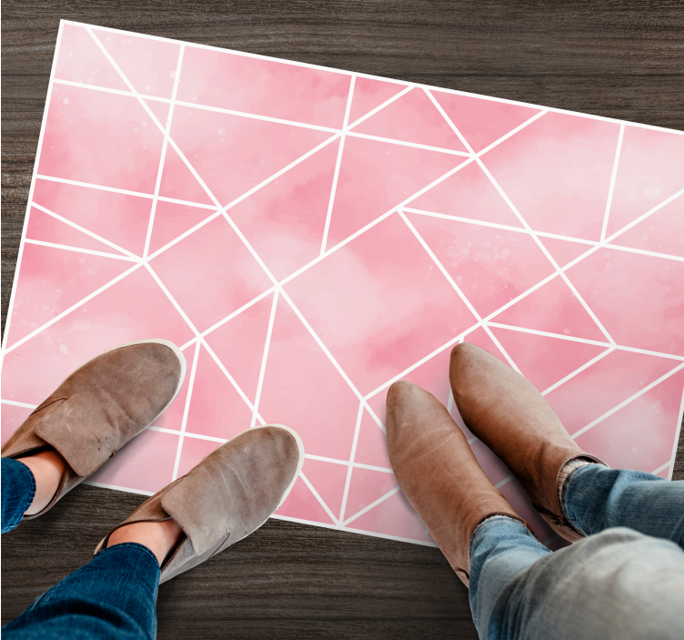 vinil szőnyeg geometriai geometriai rózsaszín minta - TenStickers