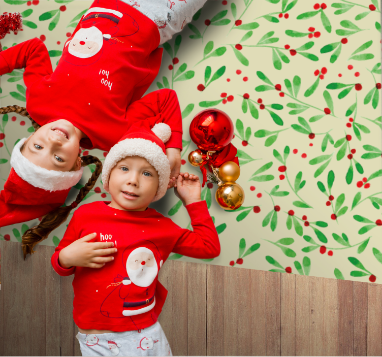 vinil szőnyeg karácsony ünnep bogyó minta - TenStickers