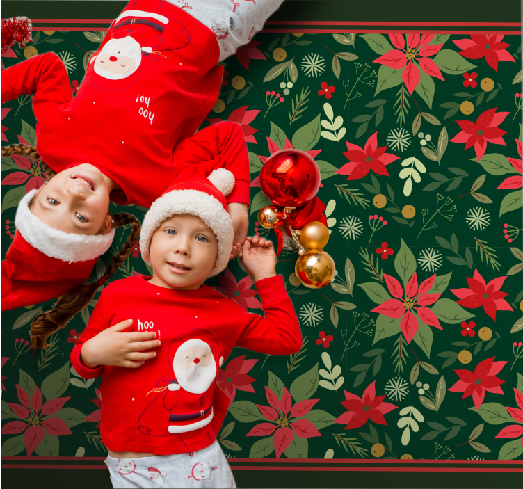 vinil szőnyeg karácsony ünnepi mikulásvirág minta - TenStickers