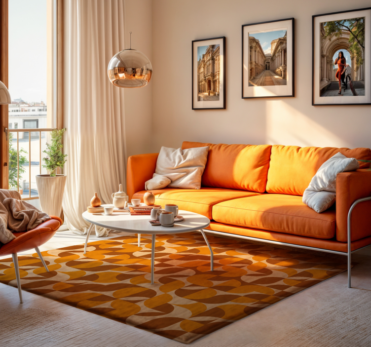 Vinil szőnyeg nappali retro - TenStickers