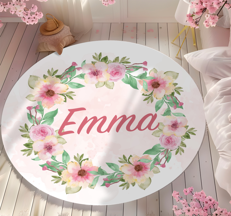 Vinil szőnyeg nevekkel virágok koronája - TenStickers