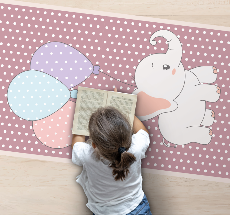 vinil szőnyeg óvodák elefánt lufi játék - TenStickers