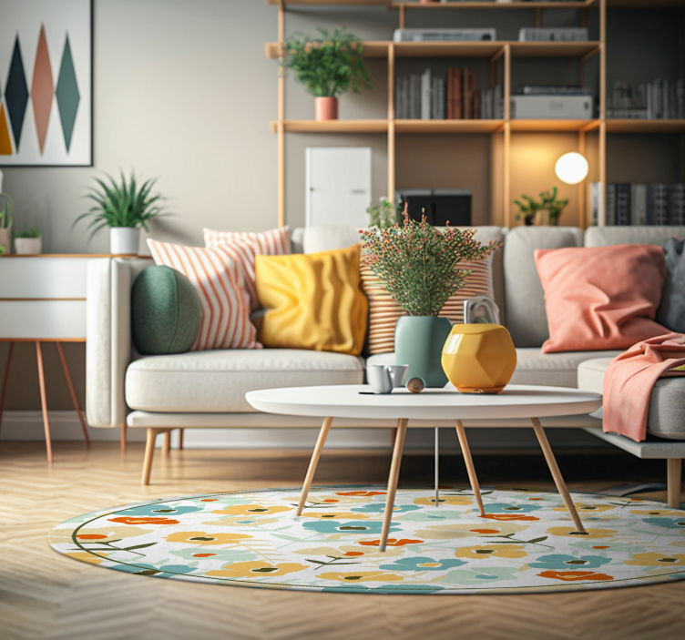 vinil szőnyeg természet akvarell virágok - TenStickers