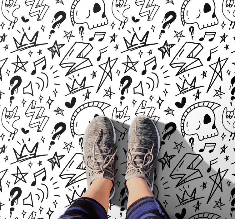 vinil szőnyeg tinik eklektikus tini minták - TenStickers