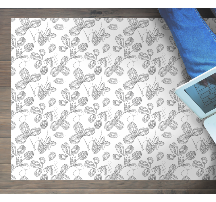 vinil szőnyeg virágok és növények botanikai lineart - TenStickers