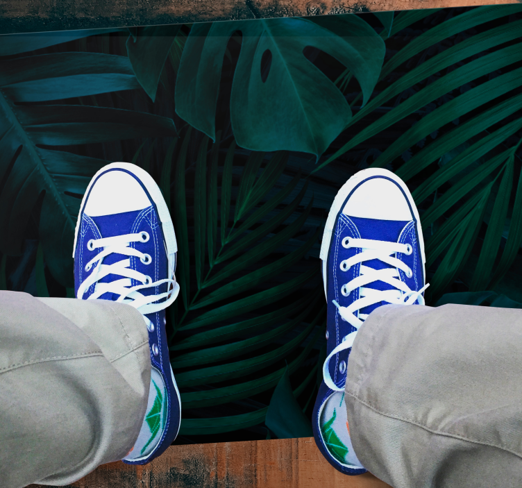 vinil szőnyeg virágok és növények trópusi lombozat - TenStickers