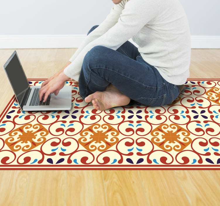 Vintage csempe többszínű vinil szőnyeg - TenStickers