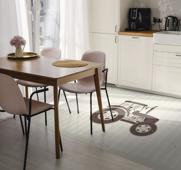 Vintage mezőgazdasági traktor vintage vinyl szőnyeg - TenStickers