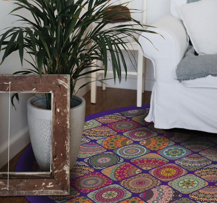 Vintage színes patchwork csempe szőnyeg - TenStickers