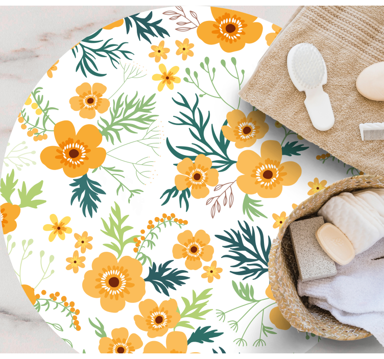 Virágcsokor minta vinil szőnyeg virágok és növények - TenStickers