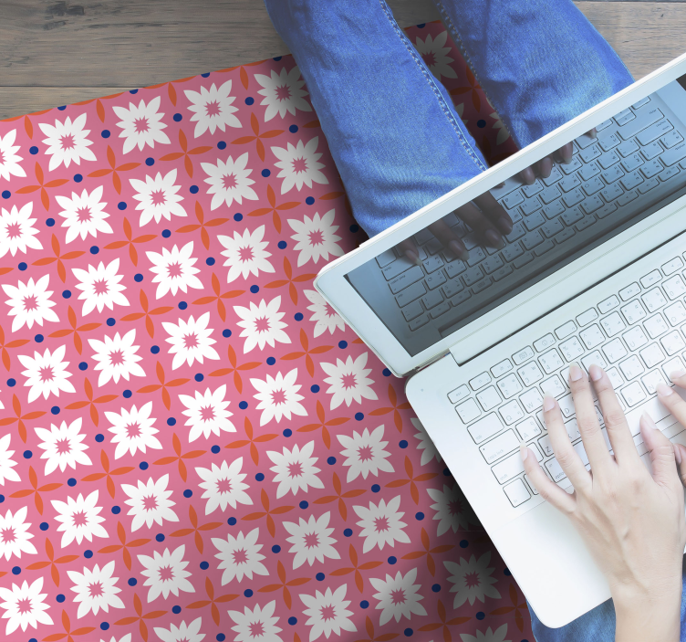 Virágmintás felület vinil szőnyeg virágok és növények - TenStickers