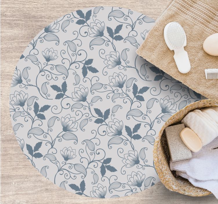 Virágos nyugalom vinil szőnyeg fürdő esetében - TenStickers