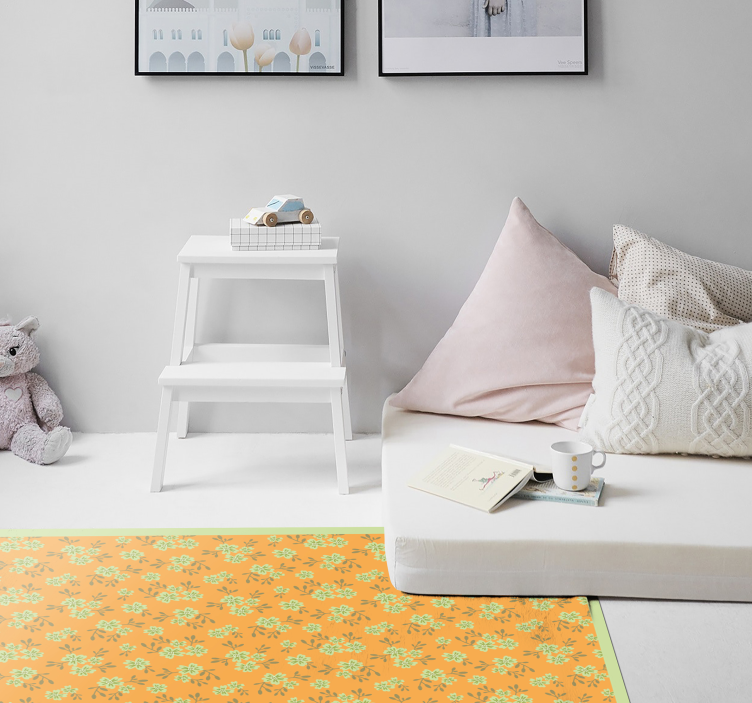 Virágmotívum felület vinil szőnyeg virágok és növények - TenStickers