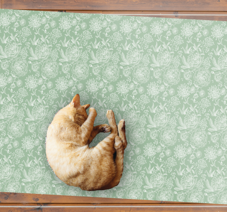 Virágos elegancia felület vinil szőnyeg virágok és növények - TenStickers