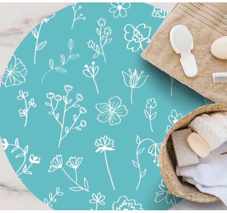 Elegáns illusztrációk vinil szőnyeg virágok és növények - TenStickers