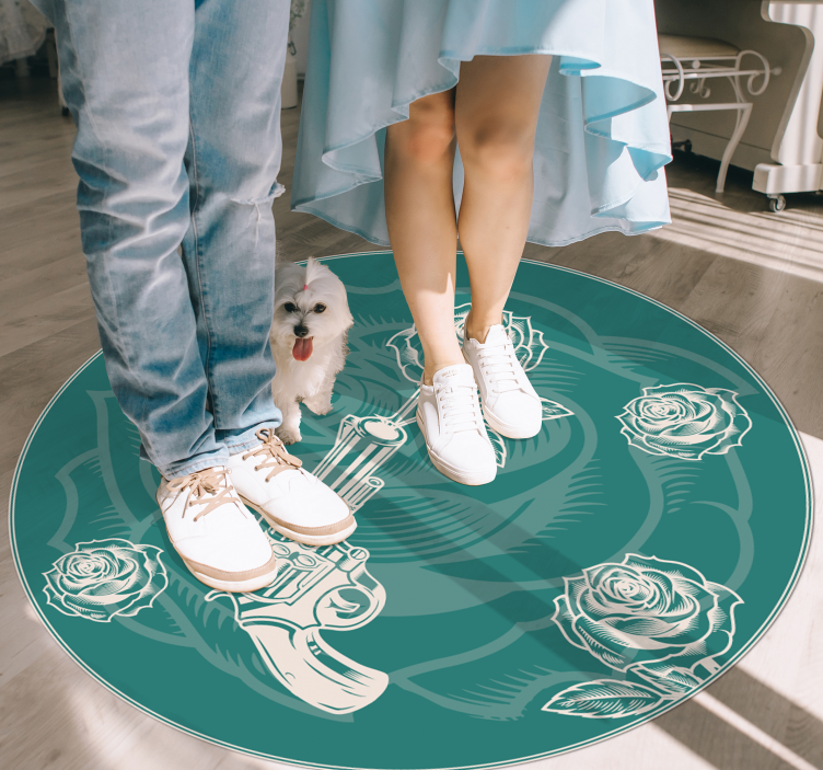 Virágos revolver vinil szőnyeg virágok és növények - TenStickers