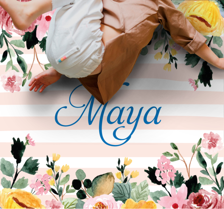 Virágos személyre szabás vinil szőnyeg hálószoba - TenStickers