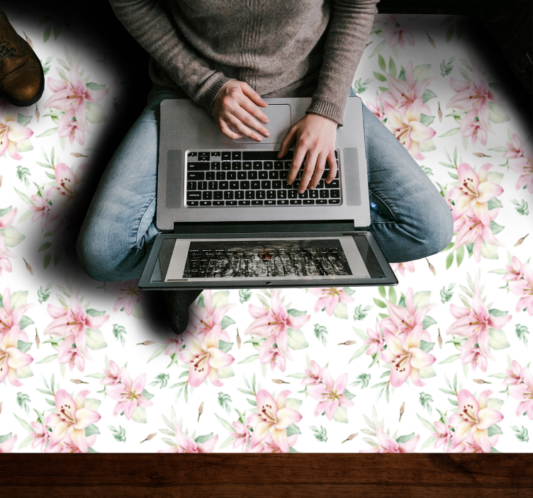 Virágos virág elegancia vinil szőnyeg virágok és növények - TenStickers