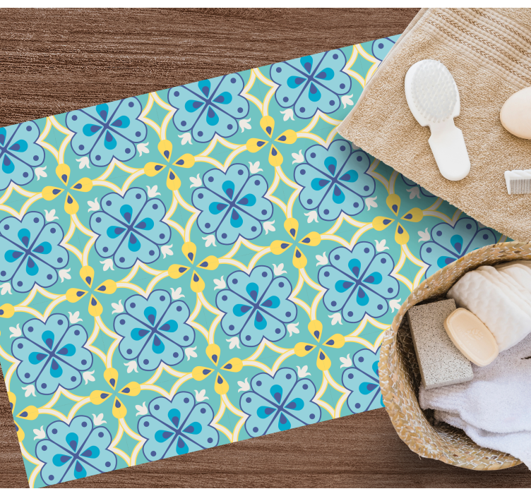 Virágzó elemek vinil szőnyeg csempe hatás - TenStickers