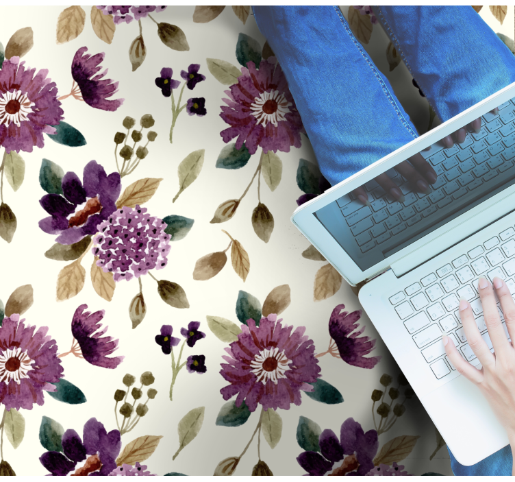 Virágzó Öröm vinil szőnyeg virágok és növények - TenStickers