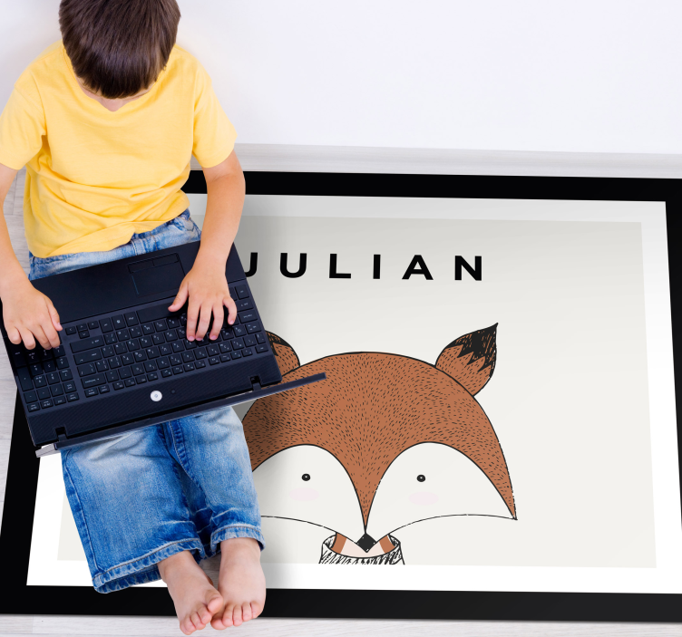 Vörös róka névre szabott szőnyeggel - TenStickers