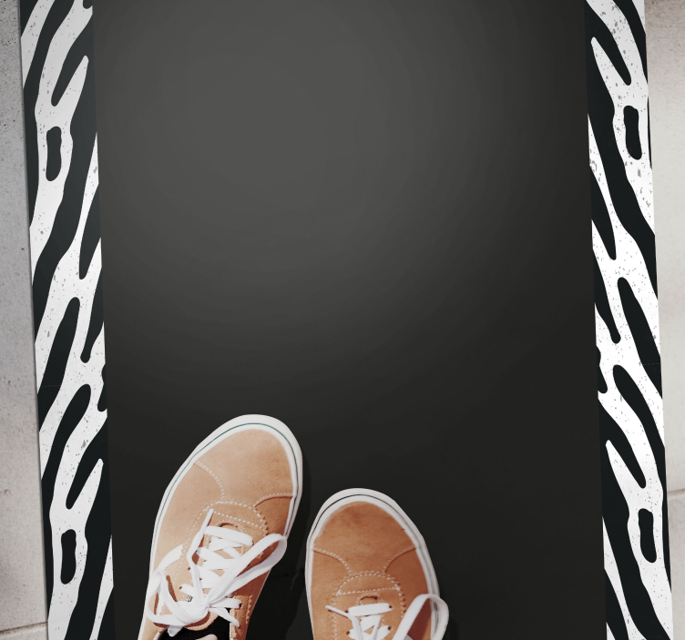 Zebra fekete futó állatnyomó szőnyeg - TenStickers