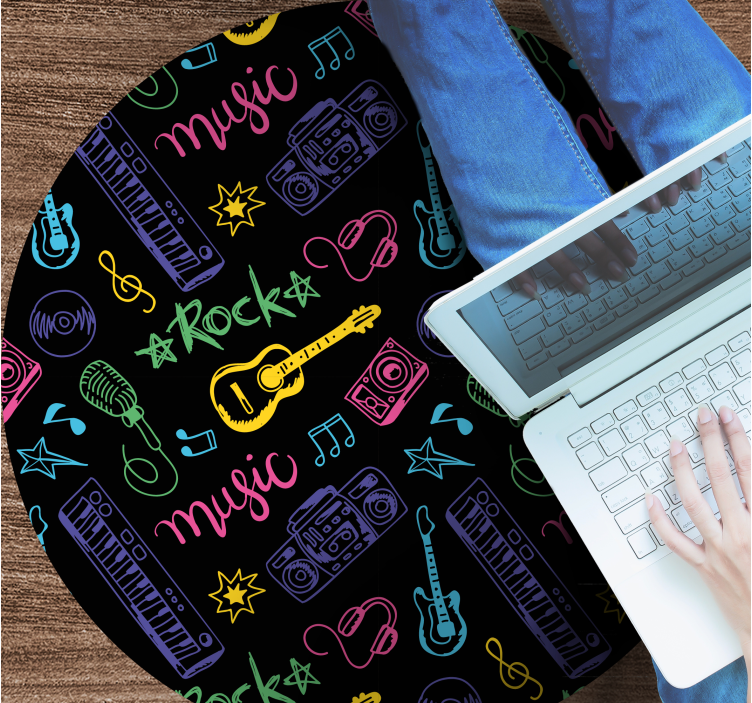 Zenei ikonok minta vinil szőnyeg tinik - TenStickers