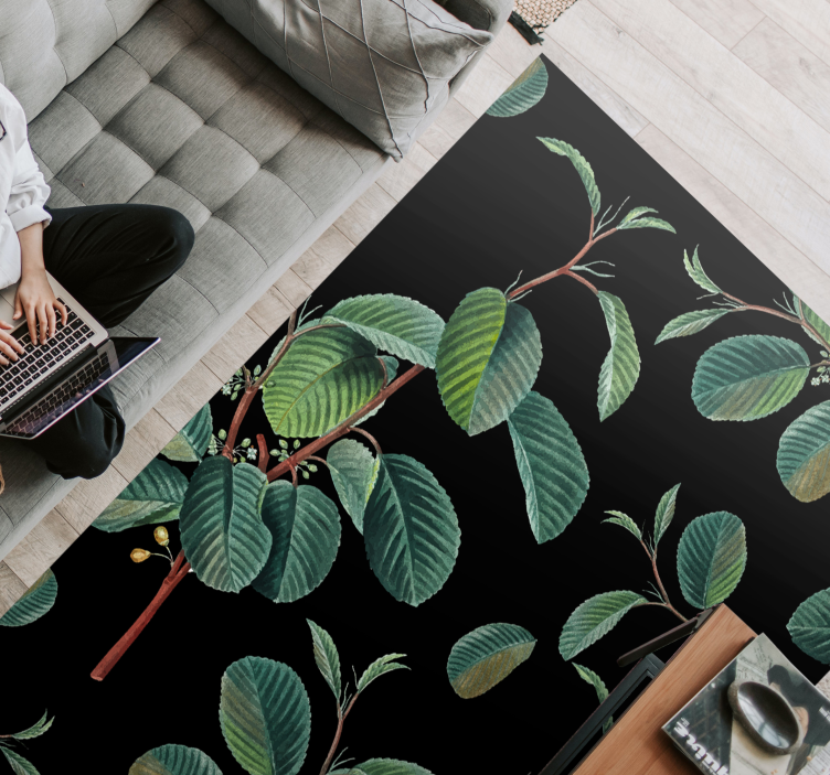 Zöld ágak természet vinil szőnyeg - TenStickers