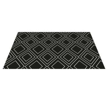 Fekete vinil szőnyeg geometrikus vonal design - TenStickers