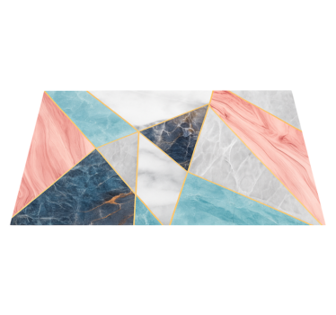 Színes geometrikus design Márvány vinil szőnyeg - TenStickers