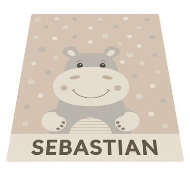 Egyedi bézs színű víziló vinil szőnyeg mások - TenStickers