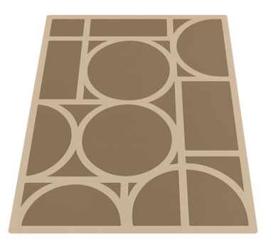 Bézs geometrikus minta Vinil szőnyeg négyzet - TenStickers