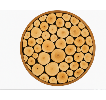 Természetes fa szelet vinil szőnyeg étkező - TenStickers