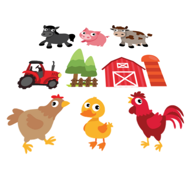 Színes farm vinil szőnyeg állat - TenStickers