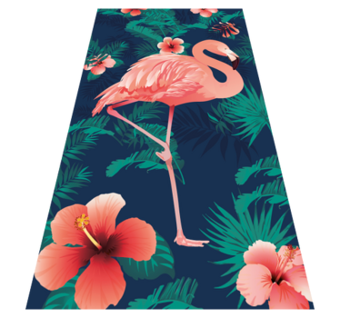 Tropical rózsaszín flamingók vinil szőnyeg állat - TenStickers
