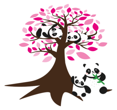 Panda fával vinil szőnyeg állat - TenStickers