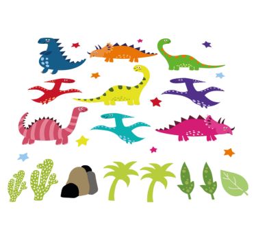 Vinil szőnyeg állat - Északi színes dinoszaurusz mese szett - TenStickers