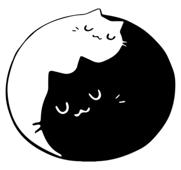 Yin yang macskák vinil szőnyeg állat - TenStickers