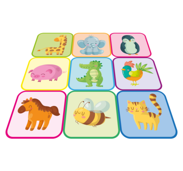 Színes csempék vinil szőnyeg állat - TenStickers