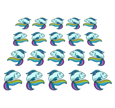 Kék neon hal vinil szőnyeg állat - TenStickers