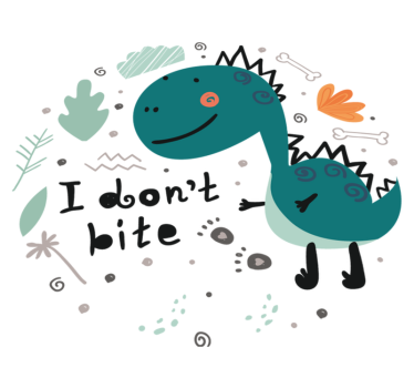 Zöld mosolygó dinoszaurusz vinil szőnyeg állat - TenStickers