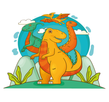 Vinil szőnyeg állat dzsungeli dinoszauruszokkal - TenStickers