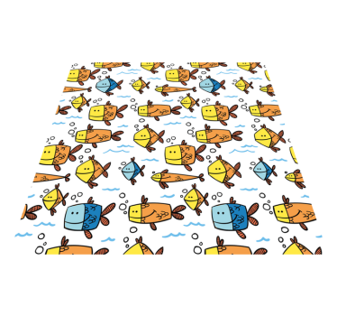 Színes halacskák gyerek stílusú vinil szőnyeg állat - TenStickers