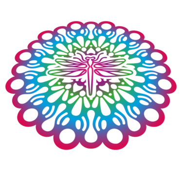 Színes szitakötő mandala vinil szőnyeg állat - TenStickers